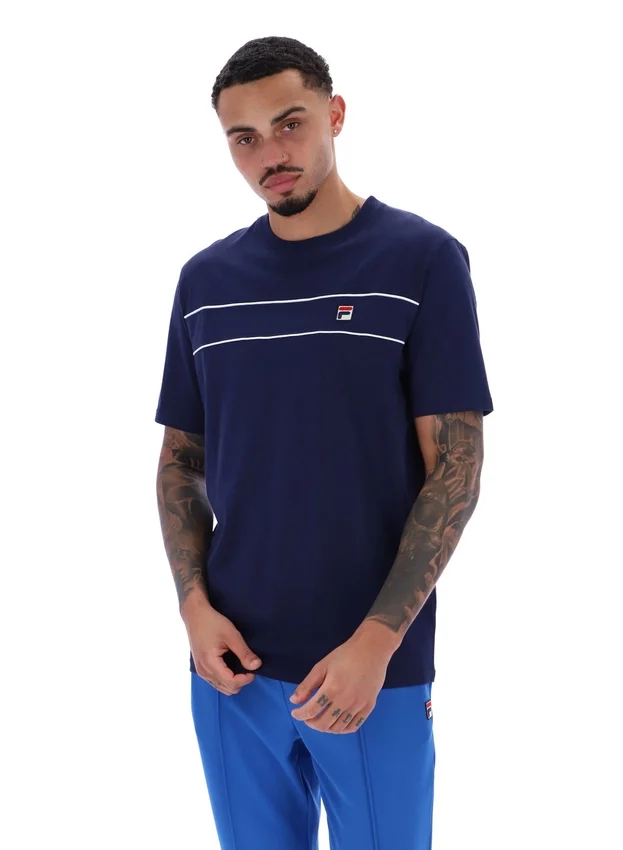 Fila Navy Williams T-Shirt mit Kontrastpaspel