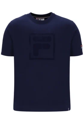 Fila Pepe-T-Shirt in Marineblau mit Flock-Logo