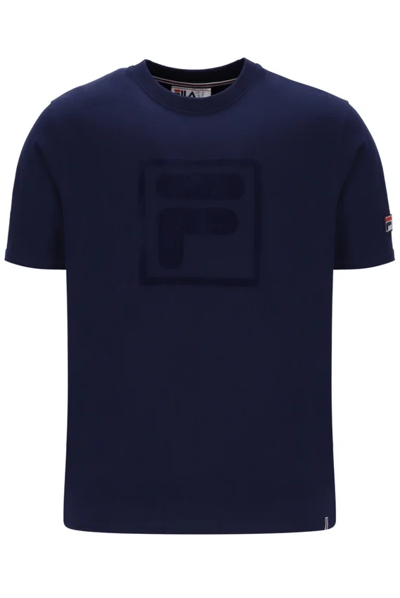 Fila Pepe-T-Shirt in Marineblau mit Flock-Logo