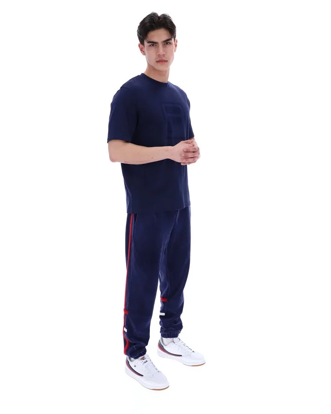 Fila Pepe-T-Shirt in Marineblau mit Flock-Logo