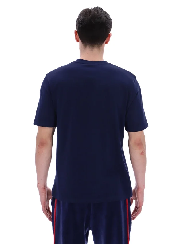 Fila Pepe-T-Shirt in Marineblau mit Flock-Logo