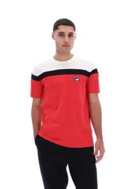 Fila Red Aiden Cut-and-Sew-T-Shirt
