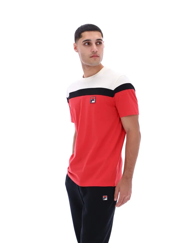 Fila Red Aiden Cut-and-Sew-T-Shirt