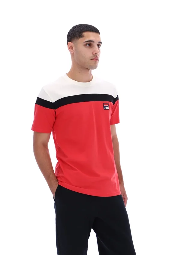 Fila Red Aiden Cut-and-Sew-T-Shirt