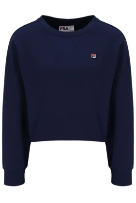 Fila Sestri Sweatshirt mit weitem Rundhalsausschnitt in Marineblau