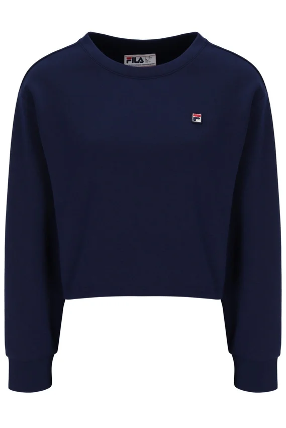 Fila Sestri Sweatshirt mit weitem Rundhalsausschnitt in Marineblau