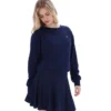 Fila Sestri Sweatshirt mit weitem Rundhalsausschnitt in Marineblau