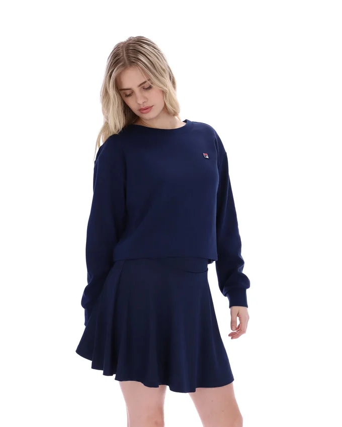 Fila Sestri Sweatshirt mit weitem Rundhalsausschnitt in Marineblau