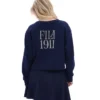 Fila Sestri Sweatshirt mit weitem Rundhalsausschnitt in Marineblau