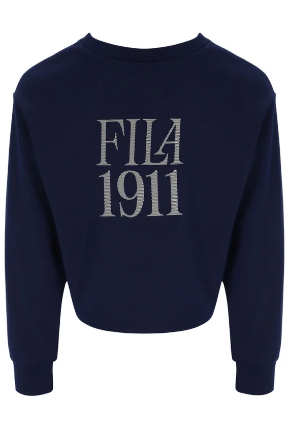 Fila Sestri Sweatshirt mit weitem Rundhalsausschnitt in Marineblau