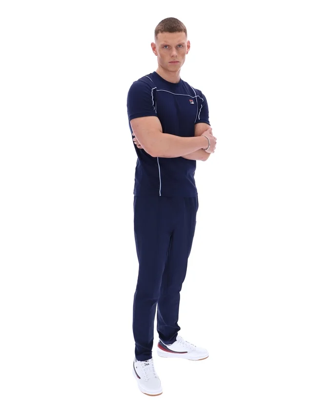 Fila Terri T-Shirt in Marineblau mit Kontrastpaspel