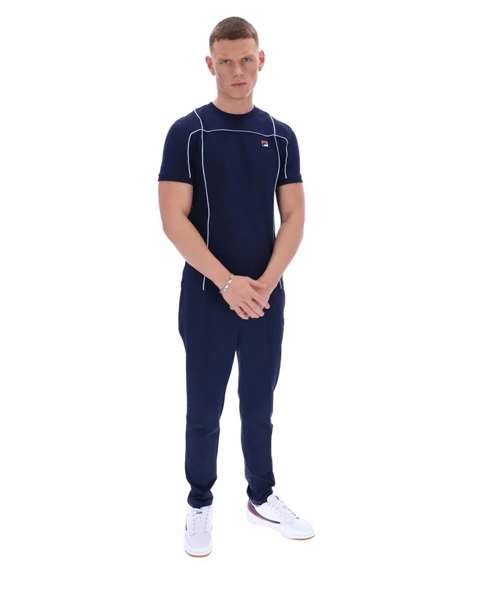 Fila Terri T-Shirt in Marineblau mit Kontrastpaspel