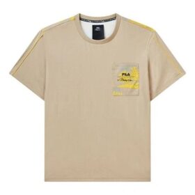 Fila x 3.1 Phillip Lim Logo-Print, Tasche, Rundhalsausschnitt, Shorts, atmungsaktiv, Kurzarm, für Herren, Braun