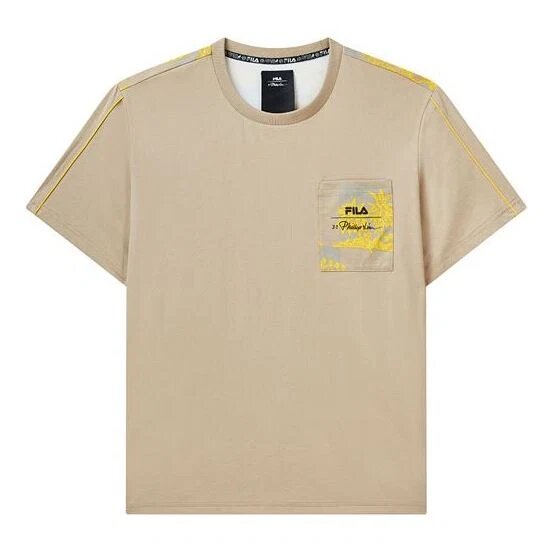 Fila x 3.1 Phillip Lim Logo-Print, Tasche, Rundhalsausschnitt, Shorts, atmungsaktiv, Kurzarm, für Herren, Braun