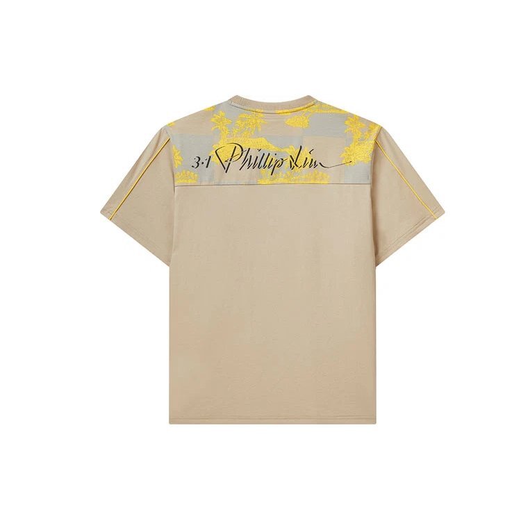 Fila x 3.1 Phillip Lim Logo-Print, Tasche, Rundhalsausschnitt, Shorts, atmungsaktiv, Kurzarm, für Herren, Braun