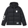 Fila x Mihara Yasuhiro Kollaborations-Daunenjacke mit Kapuze in Oversize-Passform „Black White Blue“