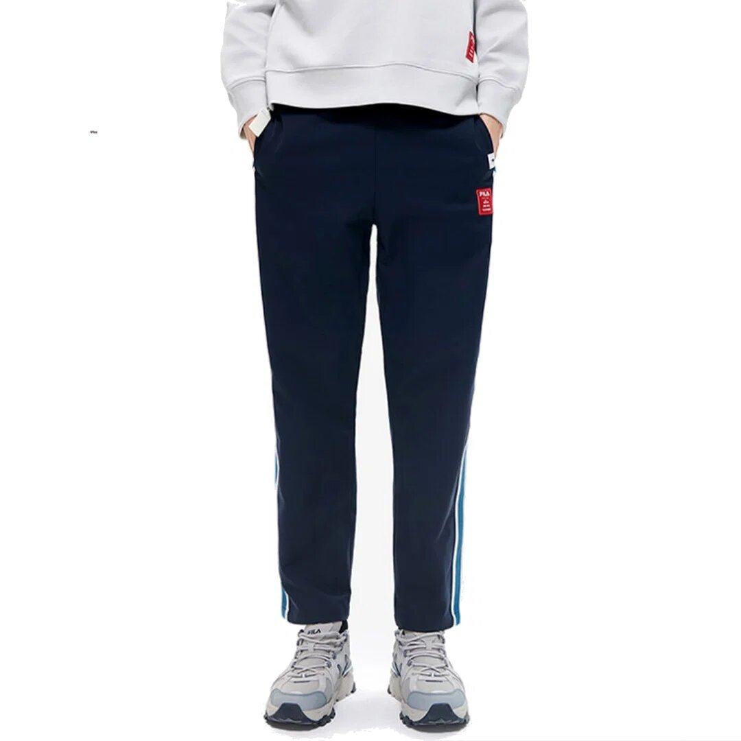 Fila x Mihara Yasuhiro Kollaborations-Trainingshose mit gewebtem Seitenstreifen „Navy White“