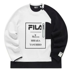 Fila x Mihara Yasuhiro Pullover mit Buchstabenprint „White Black“