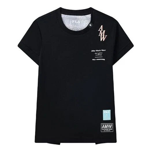 Fila x MIHARA YASUHIRO Sport-T-Shirt mit gemeinsam signiertem Logo-Aufdruck, schwarz, LogoT