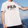 Fila x Pepe Shimada Crossover-Freizeit-Shorts für Herren, atmungsaktiv, mit Aufdruck, kurzärmelig, weiß