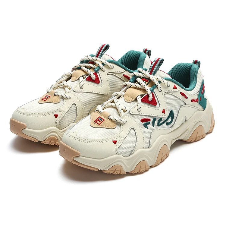 Fluid 4 Sneaker „Creme, Grün, Rot“
