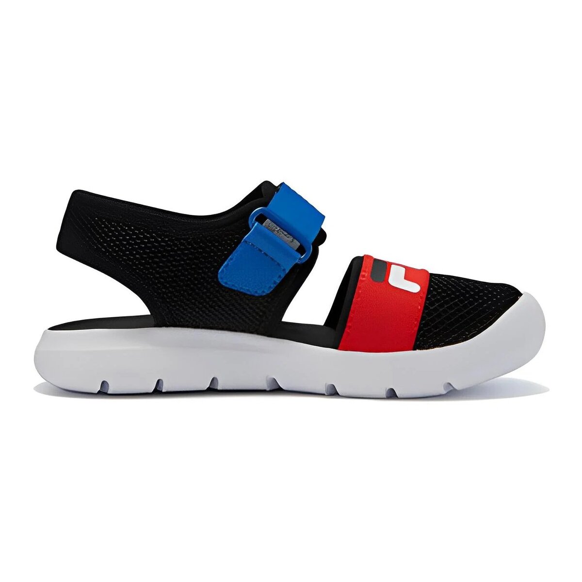 Freizeit-Flats-Sandalen „Schwarz Rot Blau“
