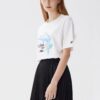 Freizeit-Sport-Shorts mit Delfin-Aufdruck, kurzärmelig, Weiß