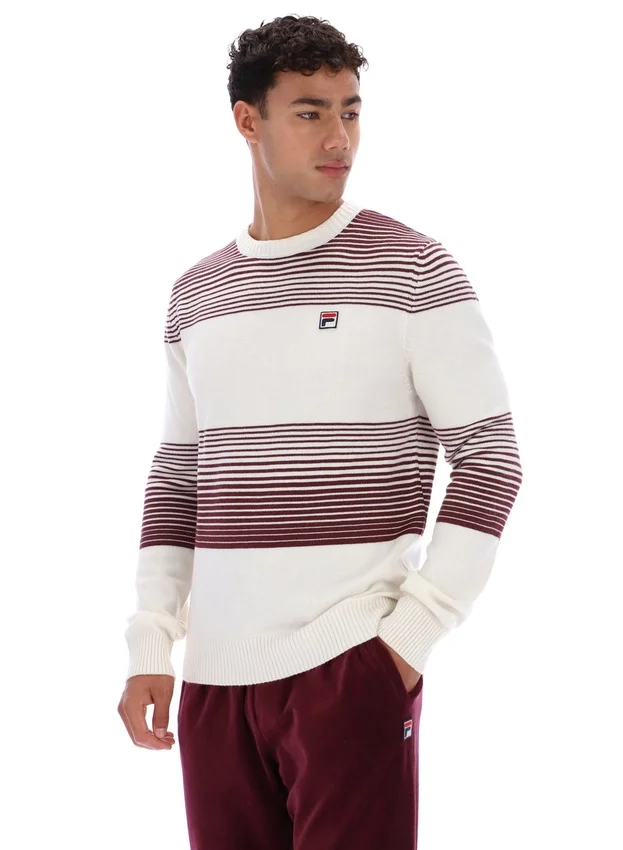 Gardenia Connor Gestreifter Strickpullover mit Rundhalsausschnitt