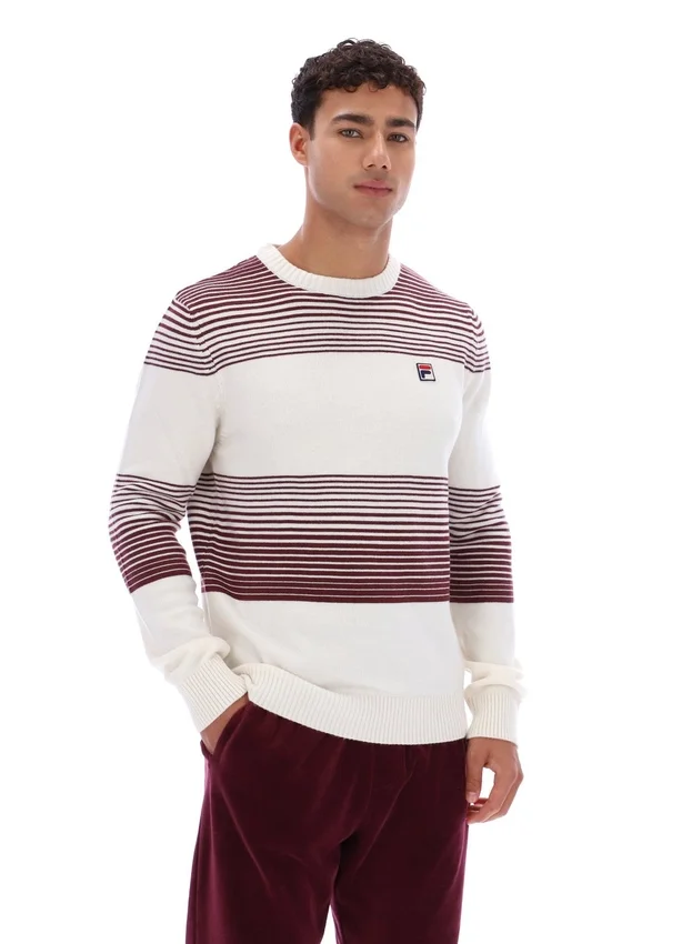 Gardenia Connor Gestreifter Strickpullover mit Rundhalsausschnitt