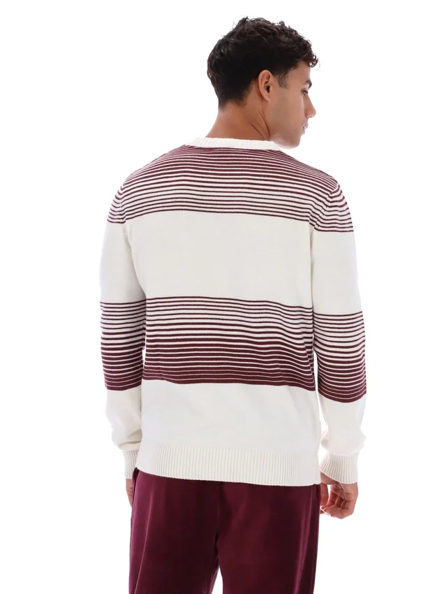 Gardenia Connor Gestreifter Strickpullover mit Rundhalsausschnitt