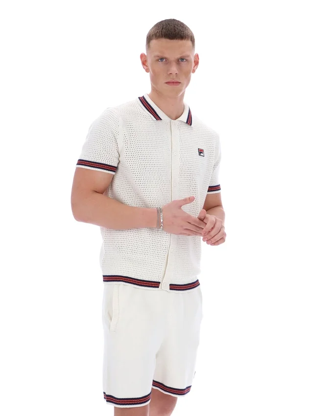 Gardenia Domenico Häkel-Strickhemd mit Kontraststreifen
