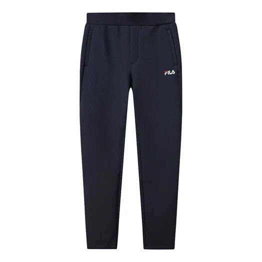 Gerade geschnittene Freizeithose – Warmhaltende Sport-Strickhose, lang, blau