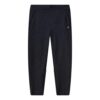 Gestreifte, gerade geschnittene Strick-Freizeithose, lang, blau
