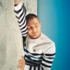 Gestreiftes Rakulan-Häkel-Sweatshirt