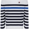 Gestreiftes Rakulan-Häkel-Sweatshirt