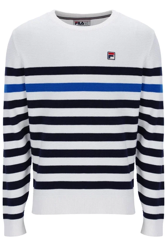Gestreiftes Rakulan-Häkel-Sweatshirt