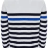 Gestreiftes Rakulan-Häkel-Sweatshirt