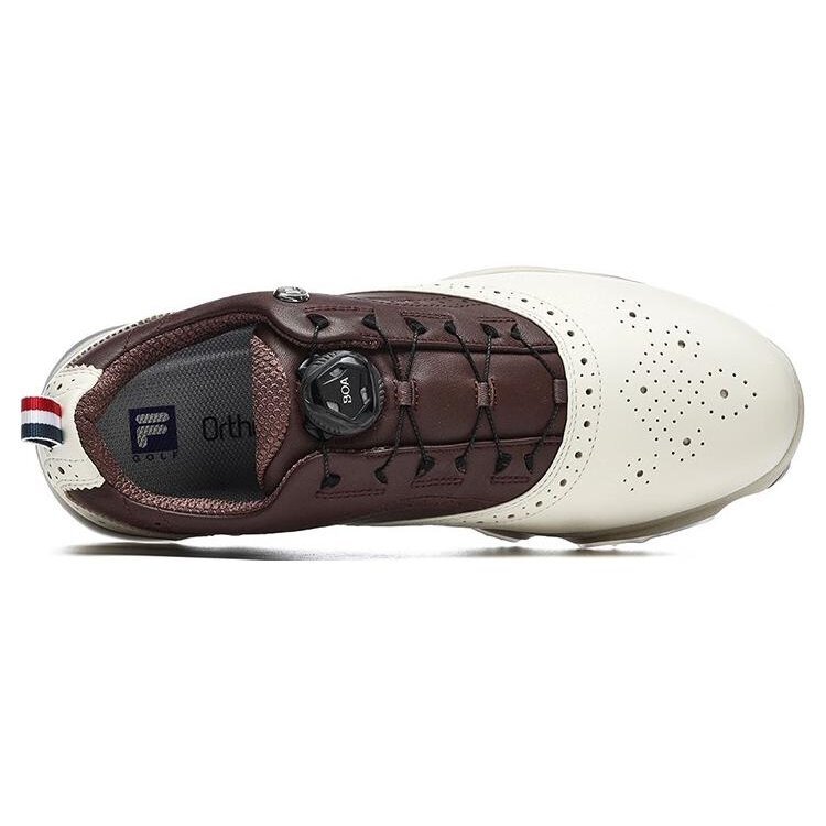 Golf Oxford Spike Sneaker „Weiß-Braun“