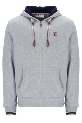Grau melierter Tenconi-Hoodie mit Reißverschluss