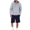 Grau melierter Tenconi-Hoodie mit Reißverschluss