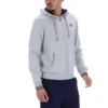 Grau melierter Tenconi-Hoodie mit Reißverschluss