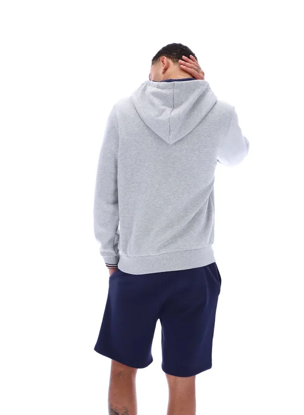 Grau melierter Tenconi-Hoodie mit Reißverschluss