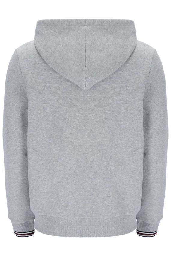 Grau melierter Tenconi-Hoodie mit Reißverschluss