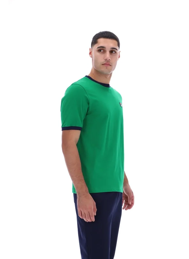 Grünes Marconi Essential Ringer-T-Shirt