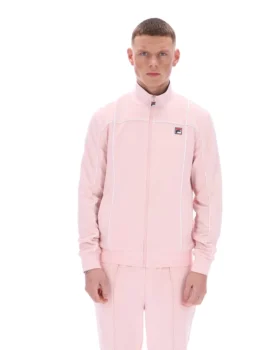 Hellrosa Armando Trainingsjacke mit kontrastierenden Paspeln