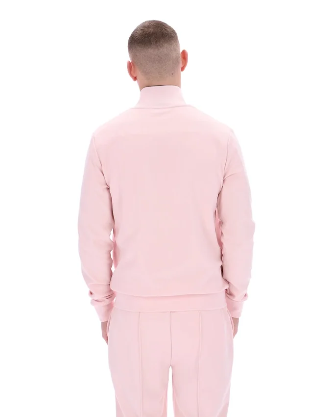 Hellrosa Armando Trainingsjacke mit kontrastierenden Paspeln