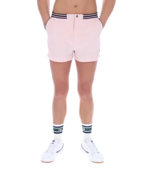 Hellrosa „High Tide“ Terry Pocket Stripe Shorts