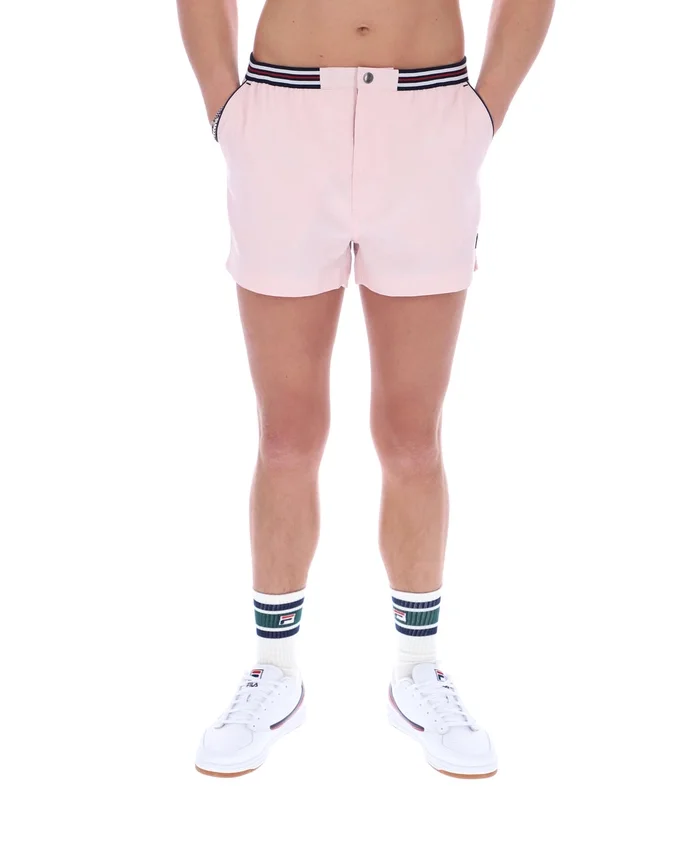 Hellrosa „High Tide“ Terry Pocket Stripe Shorts