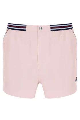 Hellrosa „High Tide“ Terry Pocket Stripe Shorts