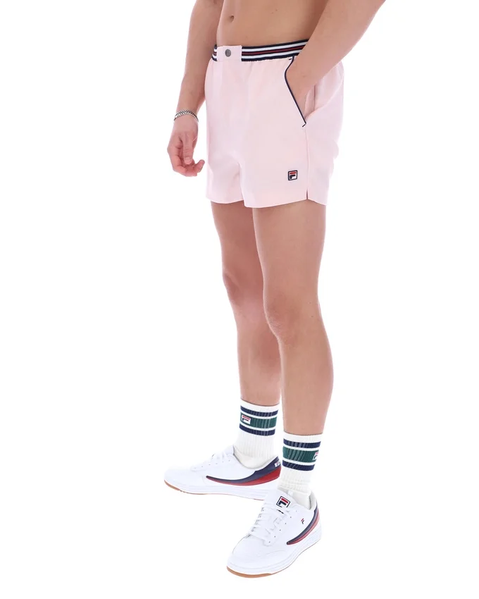 Hellrosa „High Tide“ Terry Pocket Stripe Shorts